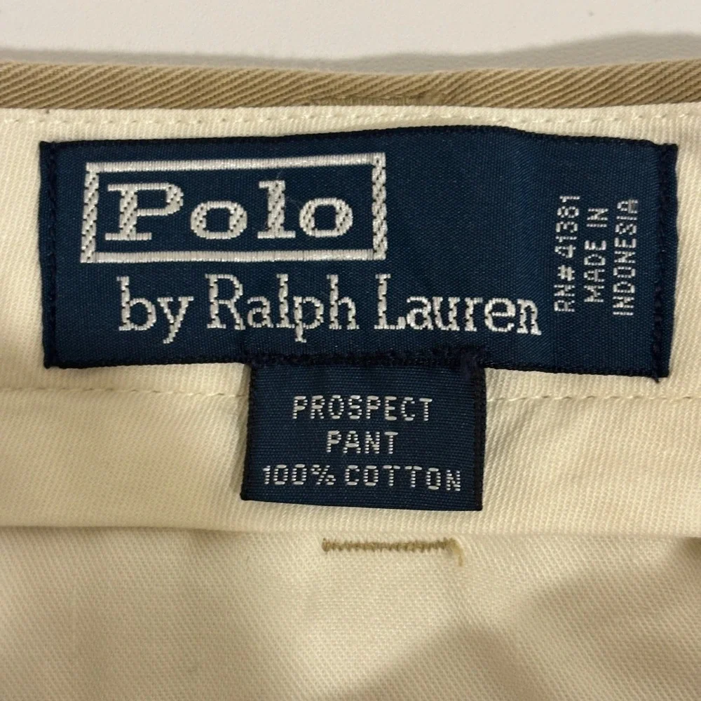 Polo Ralph Lauren Prospect Pant Mens 36W x 29L Tan Khaki Chino Cotton Twill